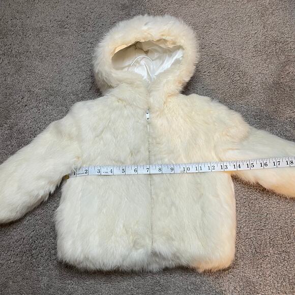 Vintage Rabbit fur children’s jacket Full Zip with hood in size 2T Niki - Picture 6 of 6